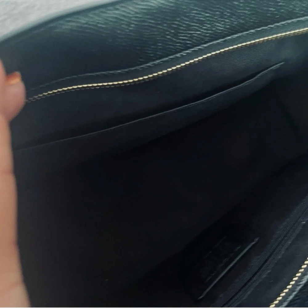 New Coach Black Leather Kailey Carryall purse bag Satchel $498 - Picture 5 of 7